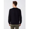 LCWAIKIKI Classic SİYAH Bisiklet Yaka Uzun Kollu Baskılı Erkek Sweatshirt