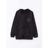 LCW Casual SİYAH Uzun Kollu Baskılı Erkek Hoodie