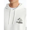 LCW Casual EKRU Uzun Kollu Baskılı Erkek Kalın Hoodie