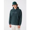 LCW Casual YEŞİL Uzun Kollu Baskılı Polar Erkek Hoodie