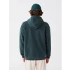 LCW Casual YEŞİL Uzun Kollu Baskılı Polar Erkek Hoodie