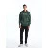 LCWAIKIKI Classic YEŞİL Uzun Kollu Baskılı Erkek Kalın Hoodie