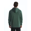 LCWAIKIKI Classic YEŞİL Uzun Kollu Baskılı Erkek Kalın Hoodie