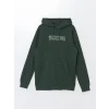 LCWAIKIKI Classic YEŞİL Uzun Kollu Baskılı Erkek Kalın Hoodie