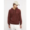 LCW Casual KAHVERENGİ Uzun Kollu Baskılı Erkek Kalın Hoodie