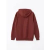 LCW Casual KAHVERENGİ Uzun Kollu Baskılı Erkek Kalın Hoodie