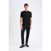 Defacto C6022 Siyah Kışlık Jogger Pantolon Basic Düz Beli Bağcıklı Cepli Düz Paça