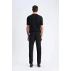 Defacto C6022 Siyah Kışlık Jogger Pantolon Basic Düz Beli Bağcıklı Cepli Düz Paça