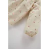 Defacto D9330 Ekru Kız Bebek Bebe Yaka Çiçekli Twill Uzun Kollu Gömlek