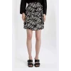 Defacto C4803 Siyah A Kesim Desenli Yüksek Bel Maroken Mini Etek