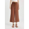 Defacto A6764 Kahve Beli Lastikli Keten Görünümlü Kapri