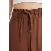 Defacto A6764 Kahve Beli Lastikli Keten Görünümlü Kapri