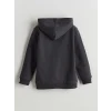 LCW Kids ANTRASİT Kapüşonlu Erkek Çocuk Fermuarlı Sweatshirt