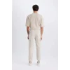 Defacto C9163 Bej Regular Gabardin Jogger Pantolon Kargo Cepli Beli Paçası Lastikli