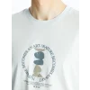 LCW Casual MAVİ Bisiklet Yaka Kısa Kollu Baskılı Penye Erkek Tişört