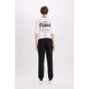 Defacto C9163 Siyah Regular Gabardin Jogger Pantolon Kargo Cepli Beli Paçası Lastikli