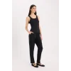 Defacto L3164 Siyah Harem Belmando Kumaş Pantolon Cepli Normal Bel Basic Düz Paça