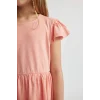 Defacto C0990 Pembe Kız Çocuk Kısa Kollu Penye Elbise