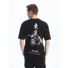 XSIDE SİYAH Bisiklet Yaka Kısa Kollu Baskılı Penye Erkek Tişört