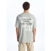 XSIDE GRİ Bisiklet Yaka Kısa Kollu Baskılı Penye Erkek Tişört
