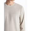 LCWAIKIKI Classic BEJ Bisiklet Yaka Uzun Kollu Erkek Sweatshirt