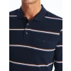 LCWAIKIKI Classic LACİVERT Polo Yaka Uzun Kollu Çizgili Erkek Sweatshirt