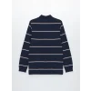 LCWAIKIKI Classic LACİVERT Polo Yaka Uzun Kollu Çizgili Erkek Sweatshirt