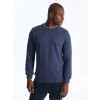 LCWAIKIKI Classic İNDİGO Bisiklet Yaka Uzun Kollu Erkek Sweatshirt