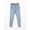 LCW Jeans İNDİGO Beli Kemerli Jüpiter Süper Skinny Fit Jean Pantolon