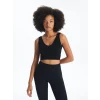 XSIDE ACTIVE SİYAH V Yaka Düz Seamless Kadın Spor Büstiyer