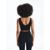 XSIDE ACTIVE SİYAH V Yaka Düz Seamless Kadın Spor Büstiyer