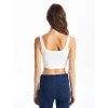 XSIDE ACTIVE BEYAZ U Yaka Crop Kadın Sporcu Atleti