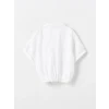 LCW Kids BEYAZ Basic Kısa Kollu Kız Çocuk Crop Gömlek