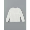 LCW Kids EKRU Bisiklet Yaka Dokulu Kız Çocuk Bluz