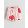 LCW baby PEMBE Kalp Baskılı Kız Bebek Şortlu Pijama Takım