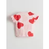 LCW baby PEMBE Kalp Baskılı Kız Bebek Şortlu Pijama Takım