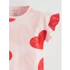 LCW baby PEMBE Kalp Baskılı Kız Bebek Şortlu Pijama Takım