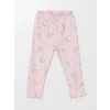 LCW baby PEMBE Bisiklet Yaka Uzun Kollu Baskılı Kız Bebek Pijama Takımı