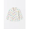 LCW baby EKRU Polo Yaka Çiçekli Kız Bebek Pijama Takım