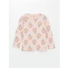 LCW baby PEMBE Bisiklet Yaka Uzun Kollu Çiçekli Kız Bebek Pijama Takımı