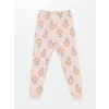 LCW baby PEMBE Bisiklet Yaka Uzun Kollu Çiçekli Kız Bebek Pijama Takımı