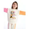 LCW Kids EKRU Bisiklet Yaka Uzun Kollu Minnie Mouse Baskılı Kız Bebek Sweatshirt ve Eşofman Alt 2li
