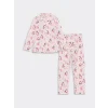 LCW baby PEMBE Gömlek Yaka Baskılı Kız Bebek Pijama Takım