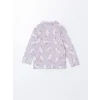 LCW baby LİLA Gömlek Yaka Kız Bebek Pijama Takımı
