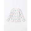 LCW Kids PEMBE Bisiklet Yaka Baskılı Uzun Kollu Kız Çocuk Pijama Takımı