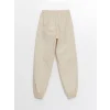 LCW Kids BEJ Beli Lastikli Kız Çocuk Jogger Pantolon