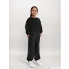 LCW Kids SİYAH Beli Lastikli Kız Çocuk Jogger Pantolon