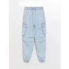 LCW Kids İNDİGO Beli Lastikli Kız Çocuk Jean Jogger Pantolon