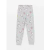 LCW Kids PEMBE Bisiklet Yaka Baskılı Uzun Kollu Kız Çocuk Pijama Takımı
