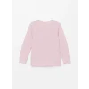 LCW Kids PEMBE Bisiklet Yaka Baskılı Uzun Kollu Kız Çocuk Pijama Takımı